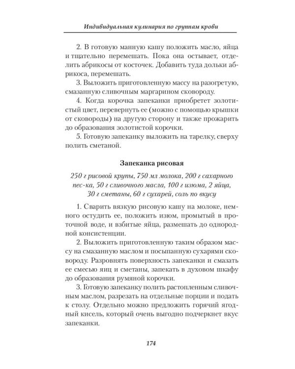 Индивидуальная кулинария по группам крови
