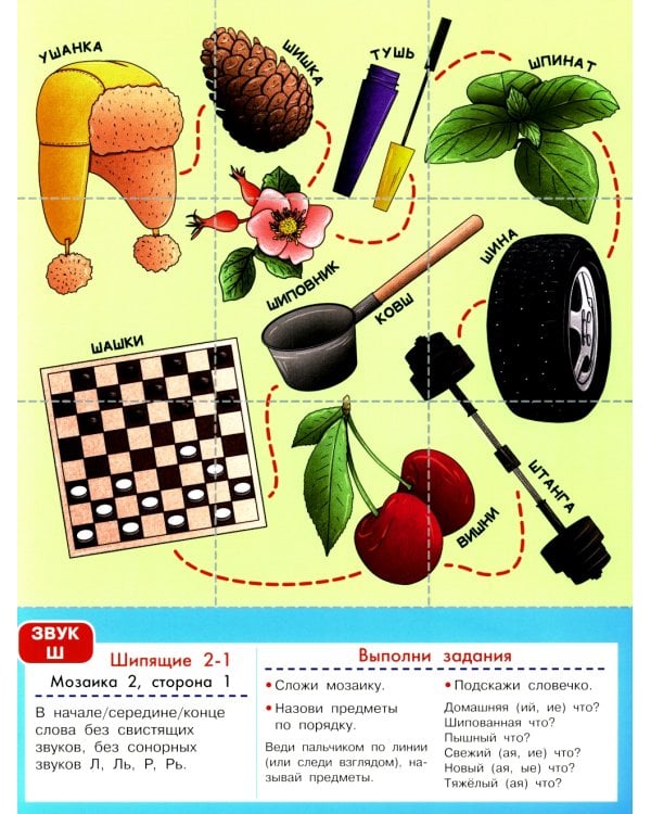 Логопедическая мозаика: шипящие звуки Ш, Щ, Ж, Ч