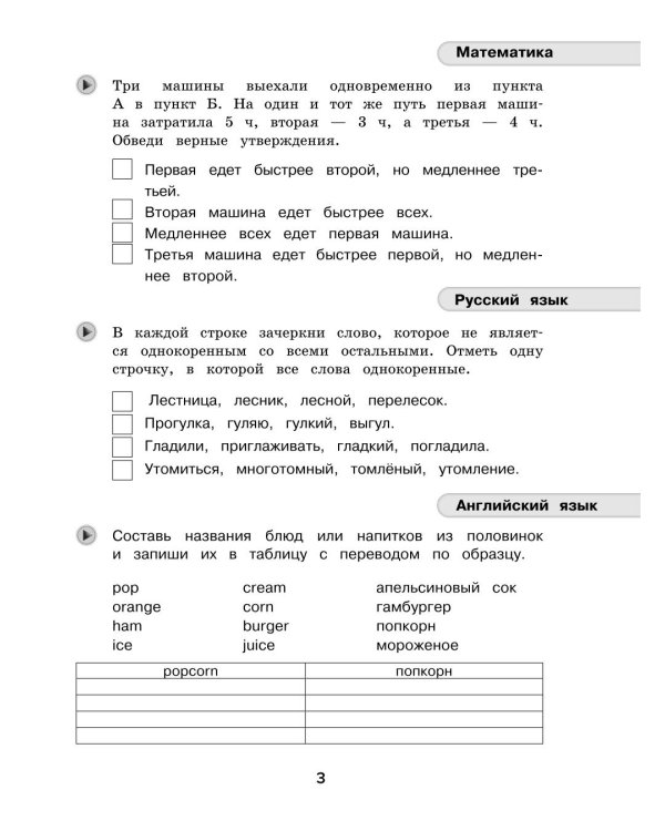 Летние задания. Математика, русский язык, английский язык. Переходим в 4-й класс