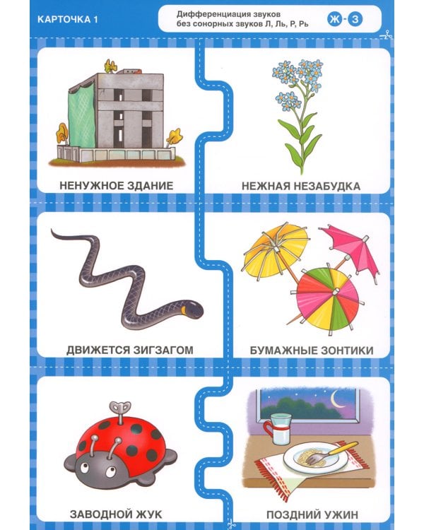Различаю звуки, говорю правильно! Шипящие Ж-З, Ж-Ш, Ч-ТЬ, Ч-Ш, Ч-Щ, Щ-СЬ: комплект логопедических игровых карточек