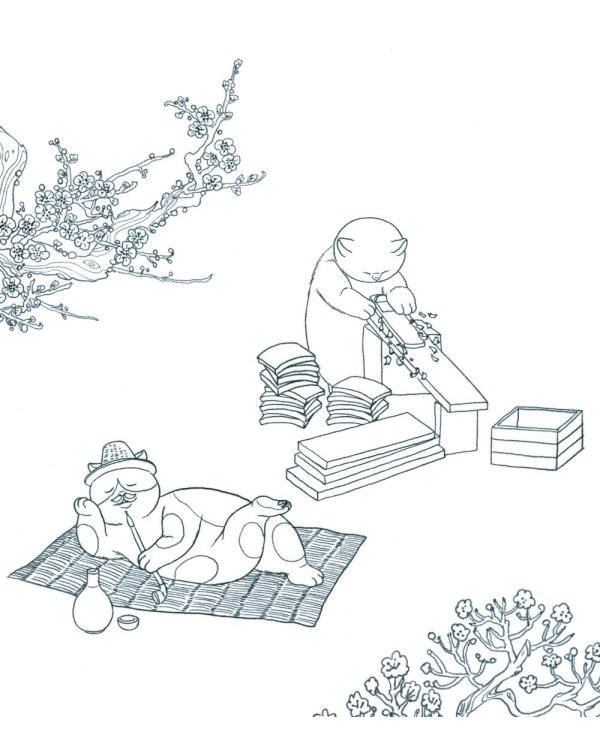 Дополнительное изображение книги «Путешествие с кошками в эпоху Чосон: раскраска»