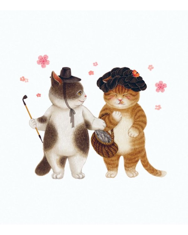 Дополнительное изображение книги «Путешествие с кошками в эпоху Чосон: раскраска»
