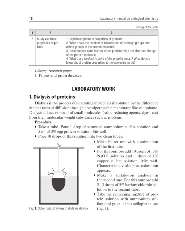 Laboratory Manual on Biological Chemistry. Руководство
