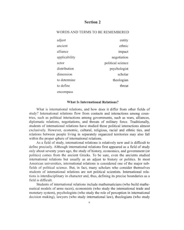 Английский язык для специалистов в области международных отношений: Учебное пособие
