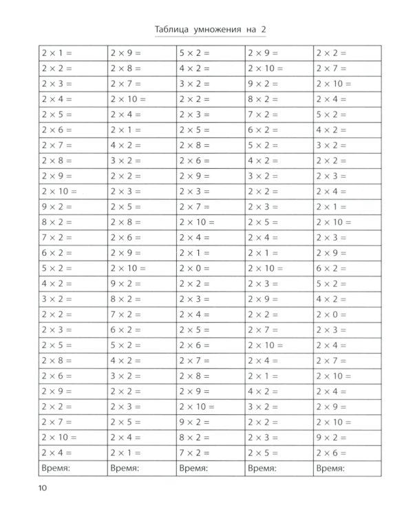 Тренажер по умножению и делению