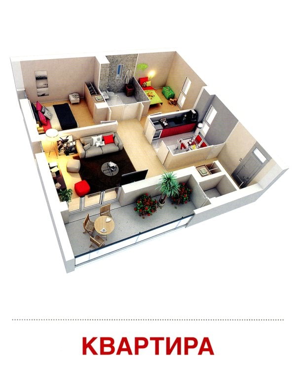 Демонстрационные картинки. Дом и его части: 16 демонстрационных картинок с текстом