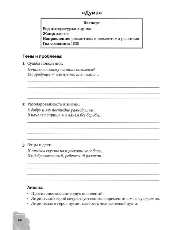Аргументы для сочинения: М.Ю. Лермонтов