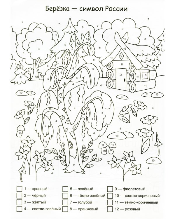 Патриотическая раскраска по номерам. Россия - моя Родина. 0+