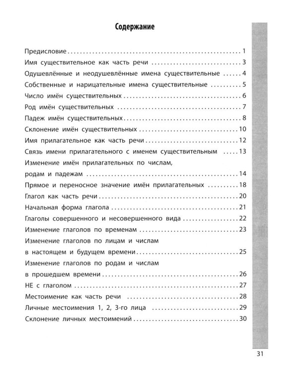 Чистописание + части речи