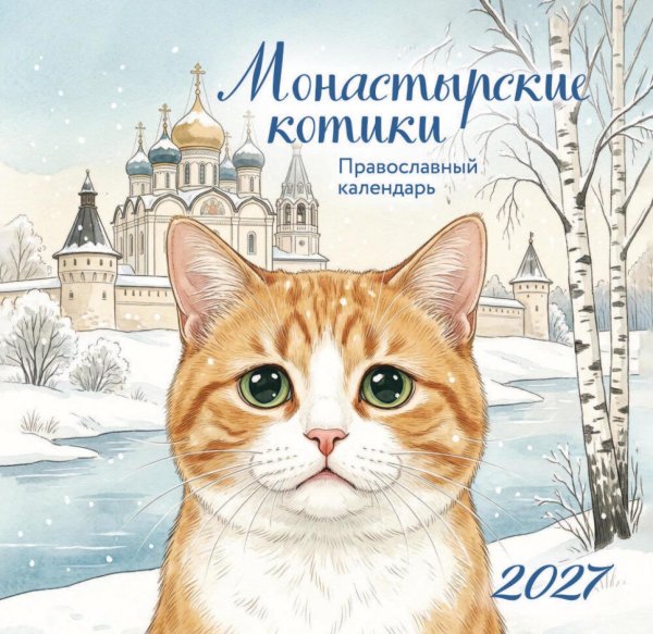 Обложка книги «Монастырские котики. Православный настенный календарь на 2027 год (170х170)» — None, ISBN 9785042406751