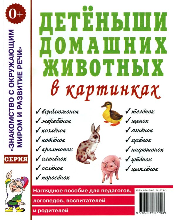 Детеныши домашних животных в картинках. Наглядное пособие для педагогов, логопедов, воспитателей и родителей