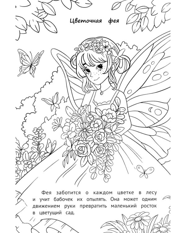 Феи и эльфы: книжка-раскраска