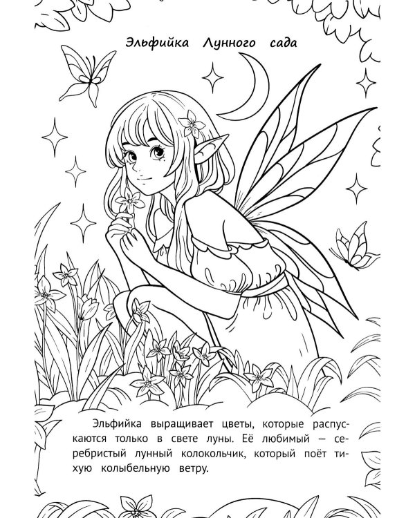 Феи и эльфы: книжка-раскраска