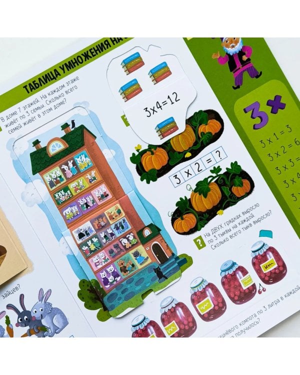 Таблица умножения: книжка с окошками