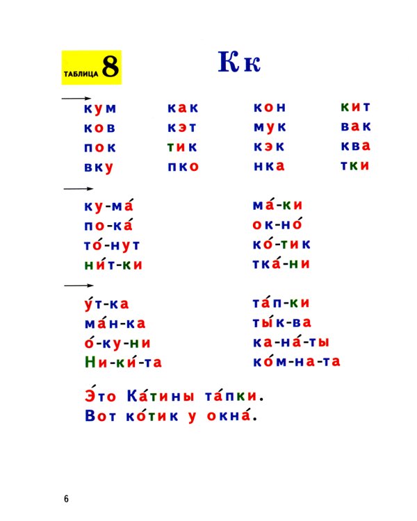 Формируем навыки чтения. Раздаточные таблицы для обучения грамоте и развития техники чтения у старших дошкольников
