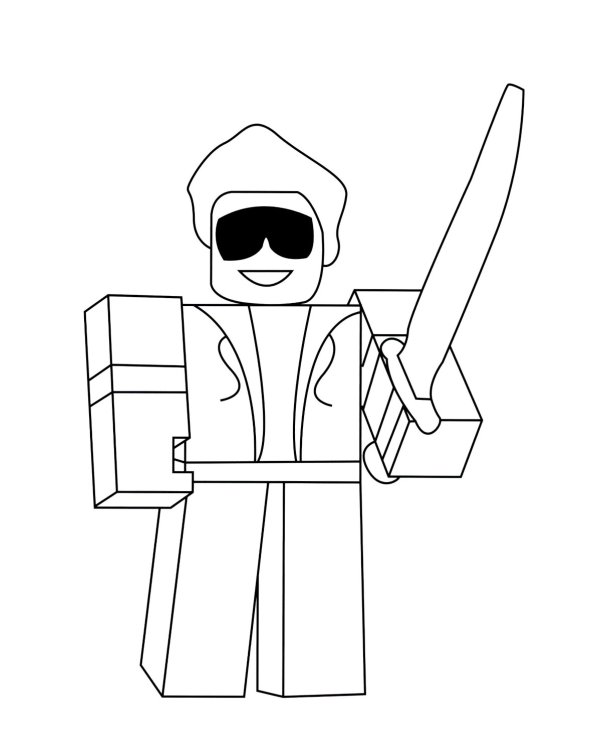 Раскраска для детей в стиле Roblox