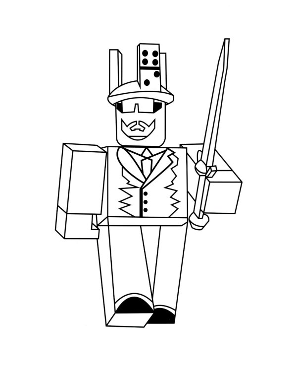 Раскраска для детей в стиле Roblox