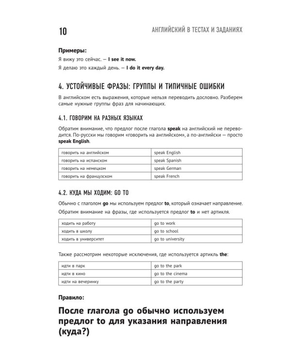 Английский в тестах и заданиях. Рабочая тетрадь A0-A1