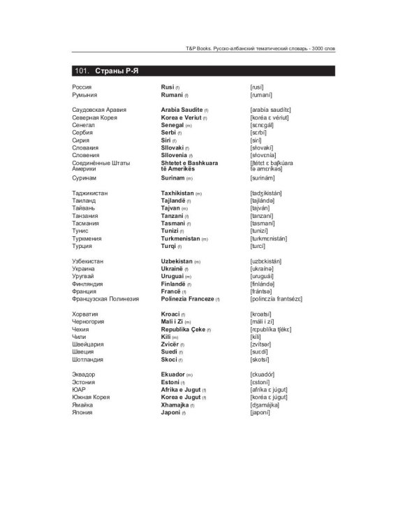 Русско-албанский тематический словарь. 3000 слов. Для активного изучения и словарного запаса