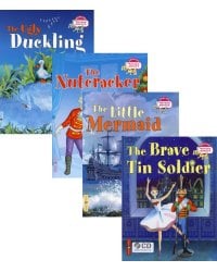 Читаем вместе. Сборник сказок Уровень 3 (комплект 4 книги +CD на англ.яз. (Стойкий оловянный солдатик, Русалочка, Щелкунчик, Гадкий утенок)