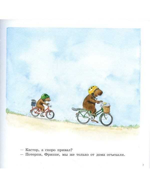Кастор чинит велосипед