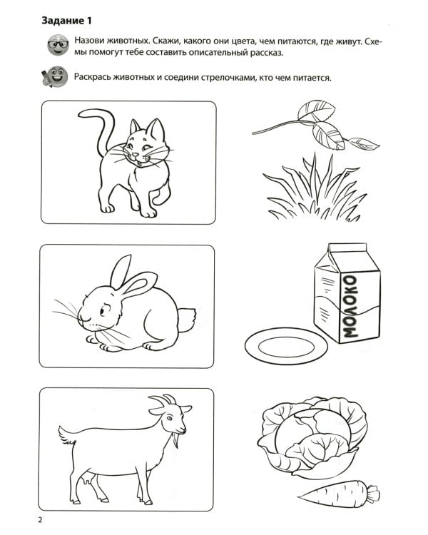 Комплект Речевых раскрасок: Домашние животные; Дикие животные; Овощи; Фрукты (в 4 кн.)