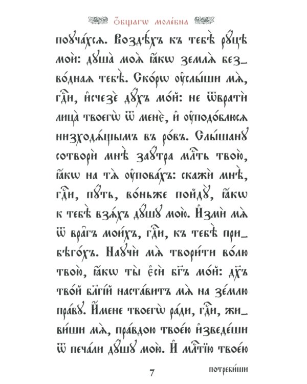 Требник малый (кожа, бордовая, золотой обрез, тиснение, на ц/сл. яз.)