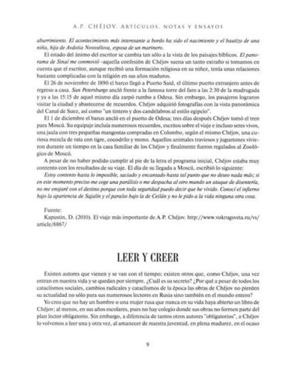А.Р. CHEJOV. Articulos, notas у ensayos = А.П. Чехов. Статьи, заметки и очерки (кн.на испан.яз.)