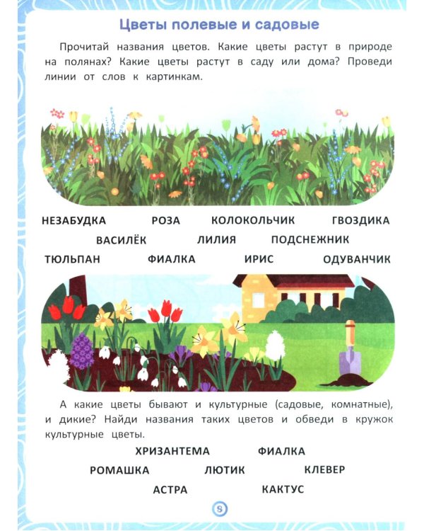 Растения: книга-тренажер по развитию речи и логики