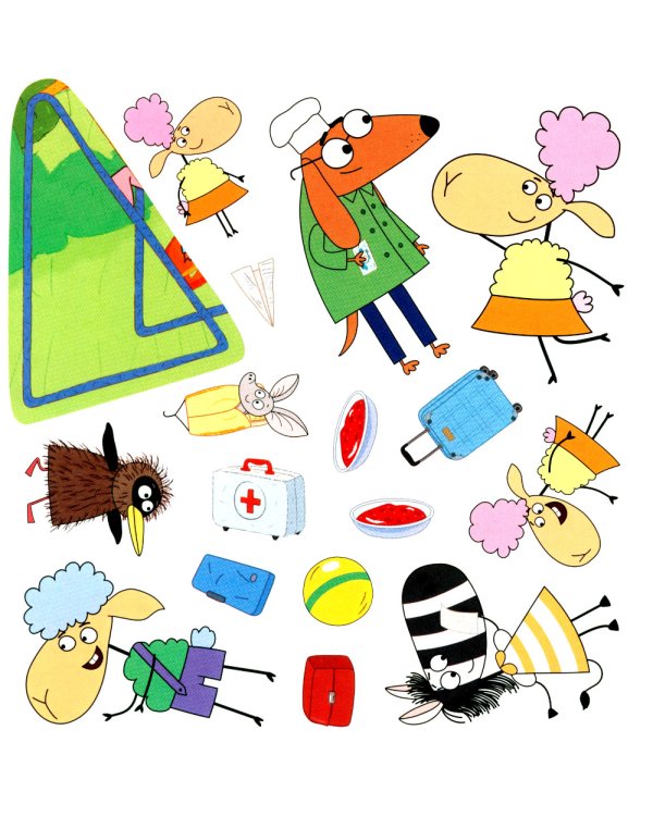 Отель у Овечек. Развивающие наклейки. Наш день