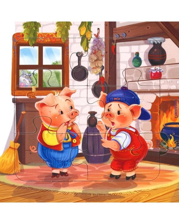 Три поросенка: книга с пазлами (24 деталей)