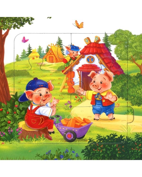 Три поросенка: книга с пазлами (24 деталей)