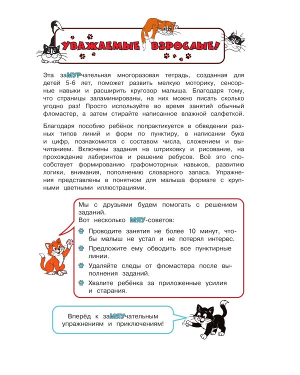 Дополнительное изображение книги «Многоразовые мяупрописи с котиками: для детей 5-6 лет»