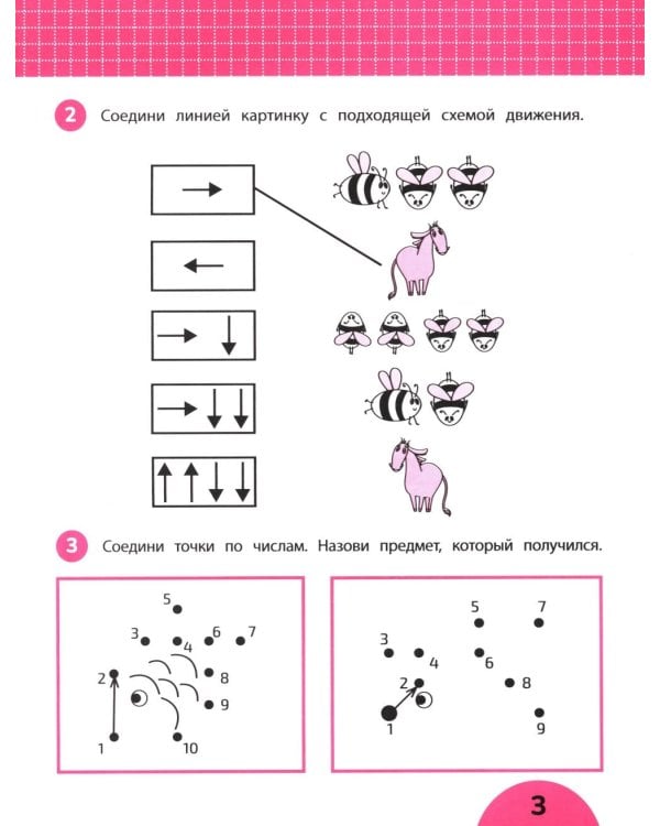 Графические диктанты с обучающими заданиями для девочек: 5+
