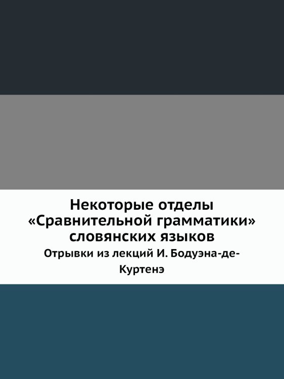 Некоторые отделы «Сравнительной грамматики» словянских языков