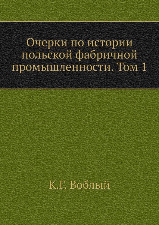 Очерки по истории польской фабричной промышленности. Том 1