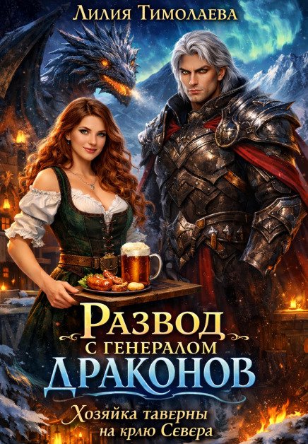 Обложка книги «Развод с генералом драконов. Хозяйка таверны на краю Севера» — Лилия Тимолаева, ISBN 9785524023896