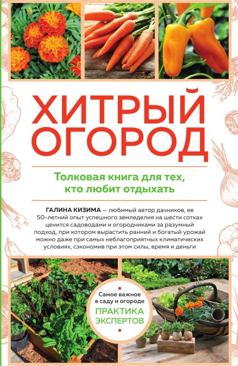 Обложка книги «Хитрый огород. Толковая книга для тех, кто любит отдыхать» — Галина Кизима, ISBN 9785042017216