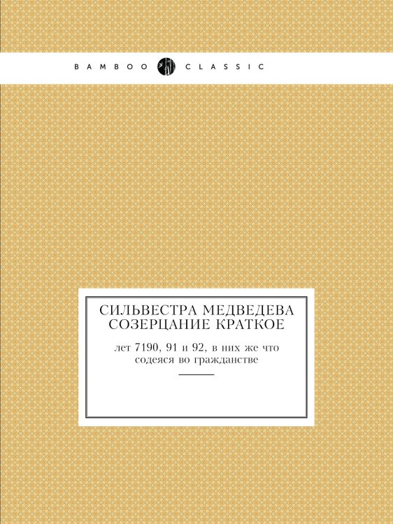 Сильвестра Медведева Созерцание краткое