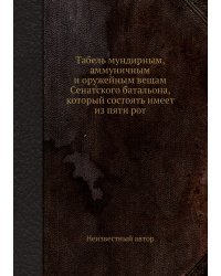 Табель мундирным, аммуничным и оружейным вещам Сенатского батальона, который состоять имеет из пяти рот