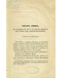 Список девиц, из которых в 1670 и 1671 годах выбирал себе супругу царь Алексей Михайлович
