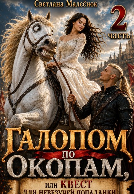 Галопом по окопам, или Квест для невезучей попаданки (ч. 2) Обложка книги «Галопом по окопам, или Квест для невезучей попаданки (ч. 2)» — Светлана Малеёнок, ISBN 9785524027900
