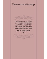 Отчет Васильской уездной земской управы о суммах, находившихся в ее распоряжении