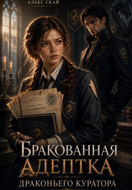 Обложка книги «Бракованная адептка драконьего куратора» — Алекс Скай, ISBN 9785524043870