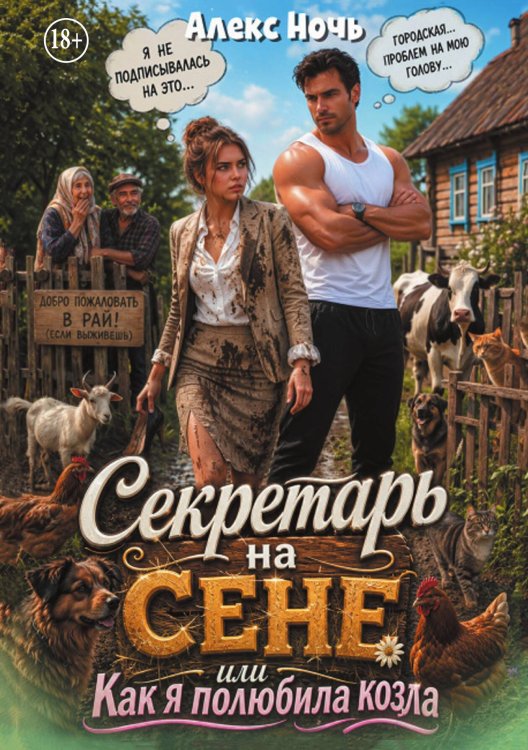 Обложка книги «Секретарь на сене, или Как я полюбила козла» — Алекс Ночь, ISBN 9785524017550