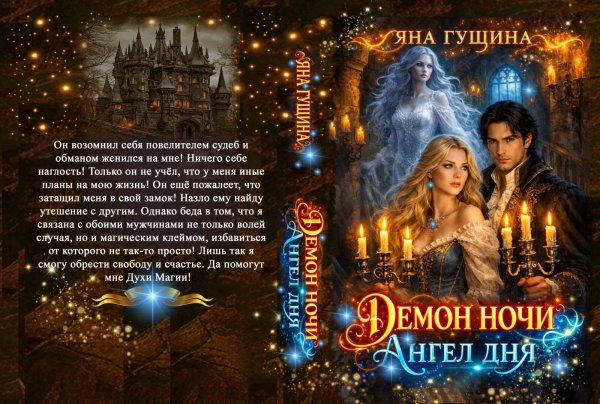Обложка книги «Демон ночи, Ангел дня» — Яна Гущина, ISBN 9785524057525
