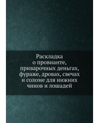 Раскладка о провианте, приварочных деньгах, фураже, дровах, свечах и соломе для нижних чинов и лошадей