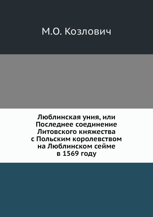 Люблинская уния, или Последнее соединение Литовского княжества с Польским королевством на Люблинском сейме в 1569 году