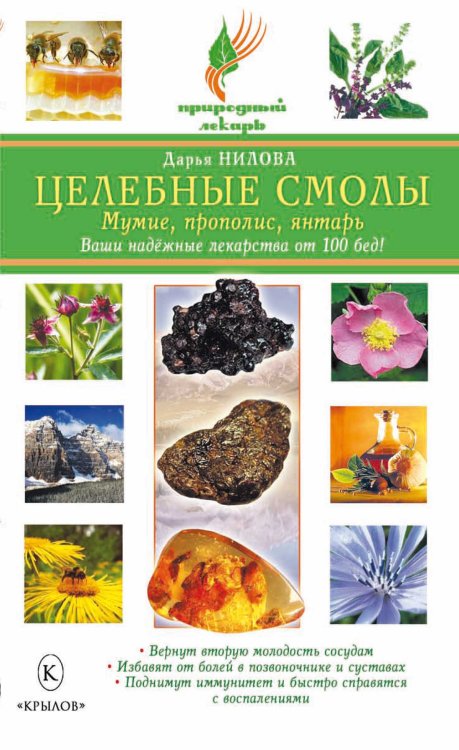 Обложка книги «Целебные смолы. Мумие, прополис, янтарь. Ваши надёжные лекарства от 100 бед!» — Нилова Д., ISBN 9785422600083