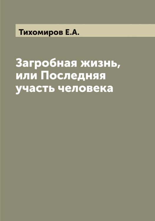 Обложка книги «Загробная жизнь, или Последняя участь человека» — Тихомиров Е.А., ISBN 9785519768368